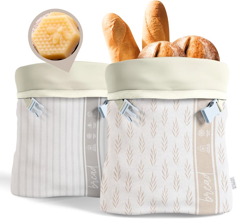 Nectar & Nest Reusable Beeswax Bread Bags for Homemade Bread & Sourdough – XL Eco-Friendly, Natural, Food-Safe Storage Bag to Keep Loaves Fresh Longer – Sustainable, Zero Waste - Image 1